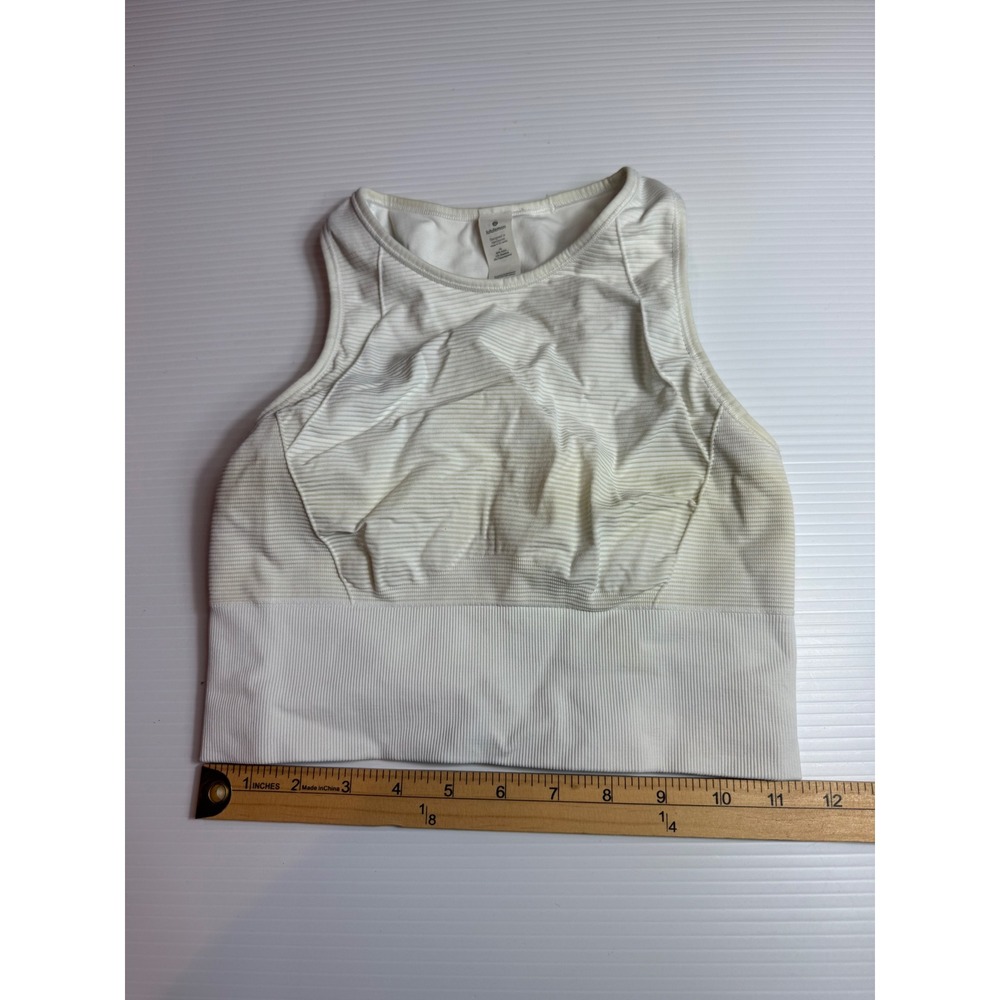 Lululemon Align Tank Top Light Support‎ Ribbed Knit Seamless White Size 4 - Picture 2 of 6